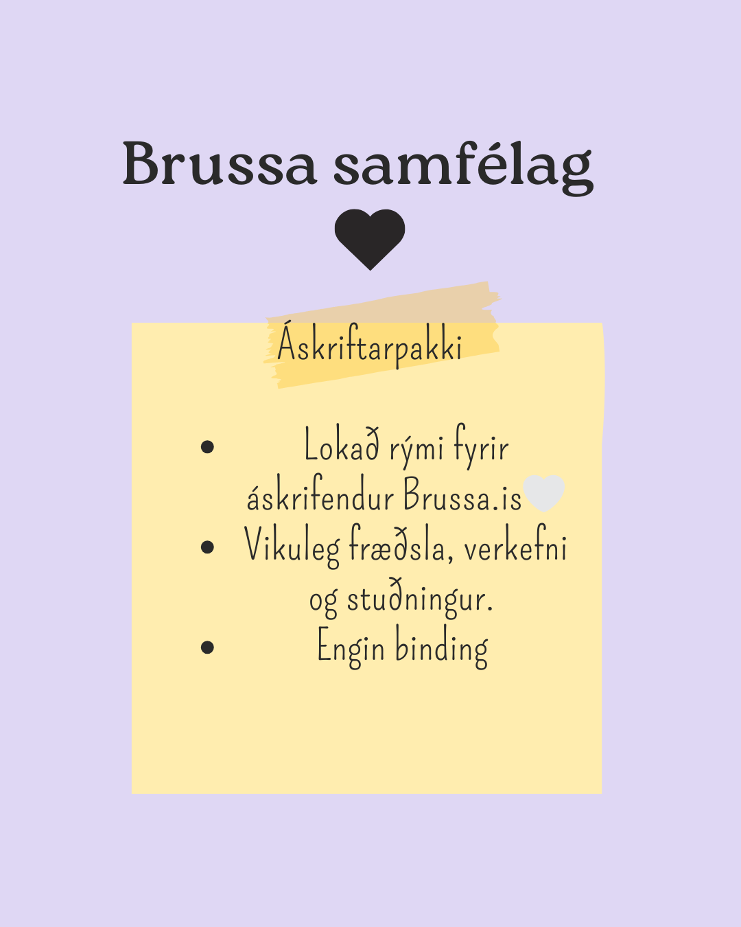 Brussa samfélag áskrift 🤍