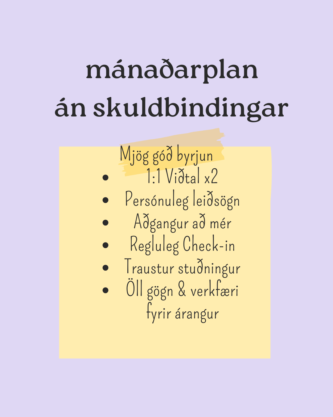 Mánaðarplan án skuldbindingar